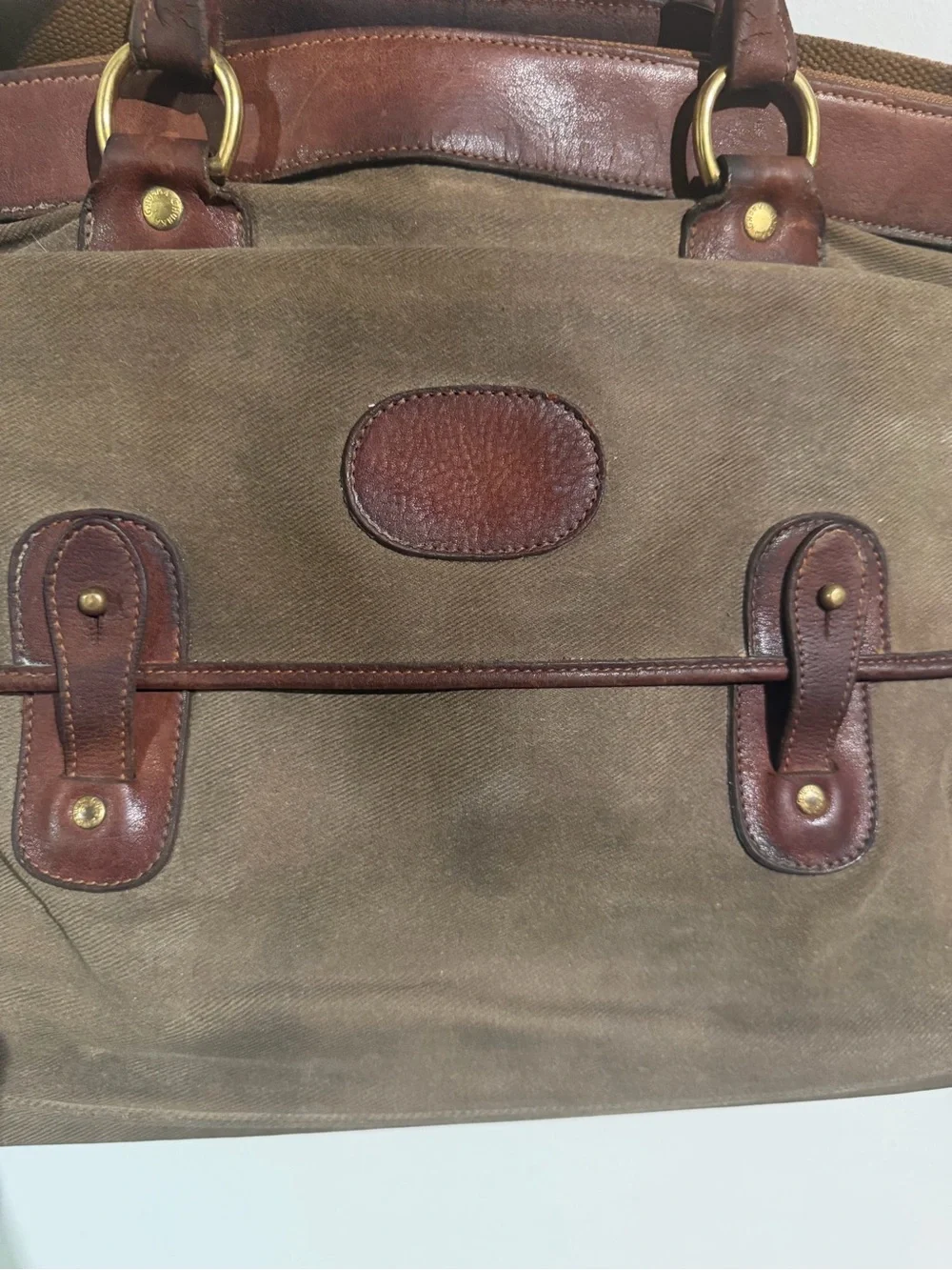 Ghurka Classic Men's Canvas Leather Briefcase - Brown/Tan vintage rare